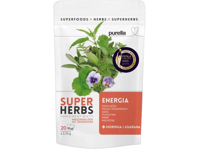 Mieszanka ziół energia, zioła do zaparzania, 20 sasz.
