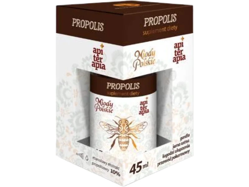 Miody Polskie Propolis Forte ekstrakt 10%, krople, 10%, 45 ml