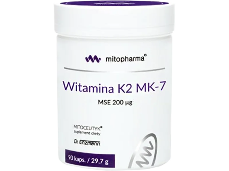 Mitopharma Witamina K2 MK-7 MSE, kapsułki, 200 µg, 90 kaps.