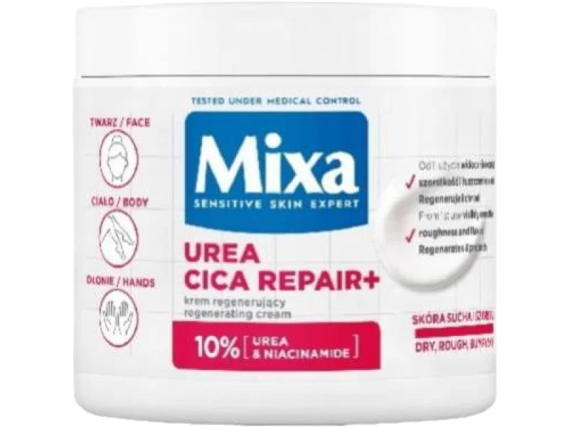 MIXA Urea Cica Repair+ Regenerujący krem do twarzy i ciała, 400 ml