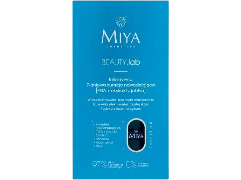 MIYA BEAUTY.lab Intensywna 7-dniowa kuracja nawadniająca, PGA+ekstrakt z jabłek, ampułki, 7 ml