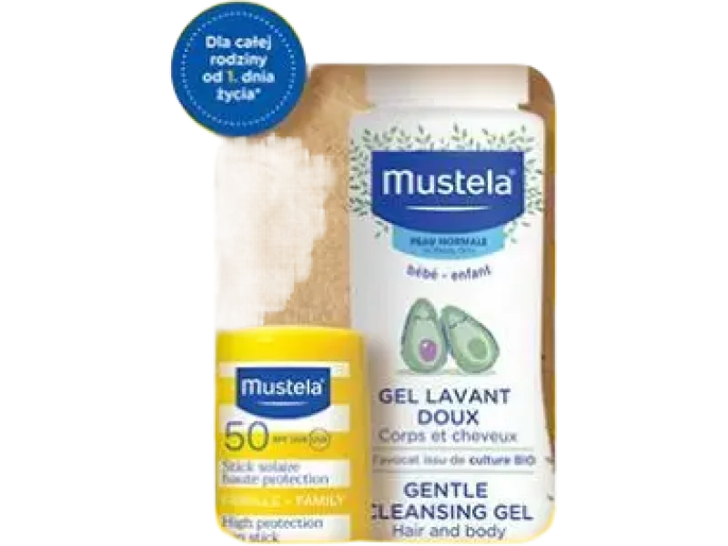 Mustela wakacyjna przygoda, zestaw 2025, żel + sztyft, 100 + 9 szt.