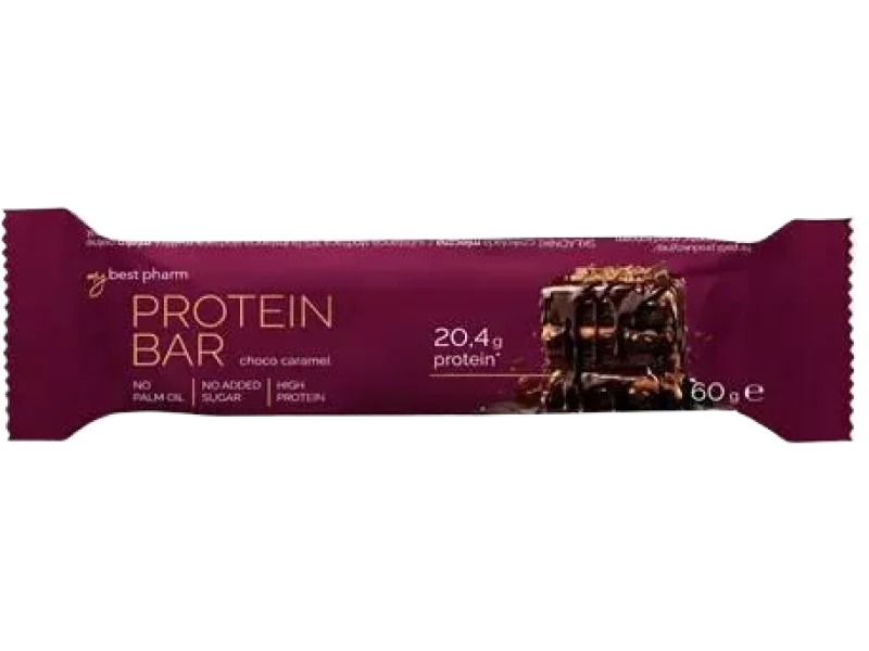 MyBestPharm Choco Caramel Baton proteinowy, 20,4 g, 60 g