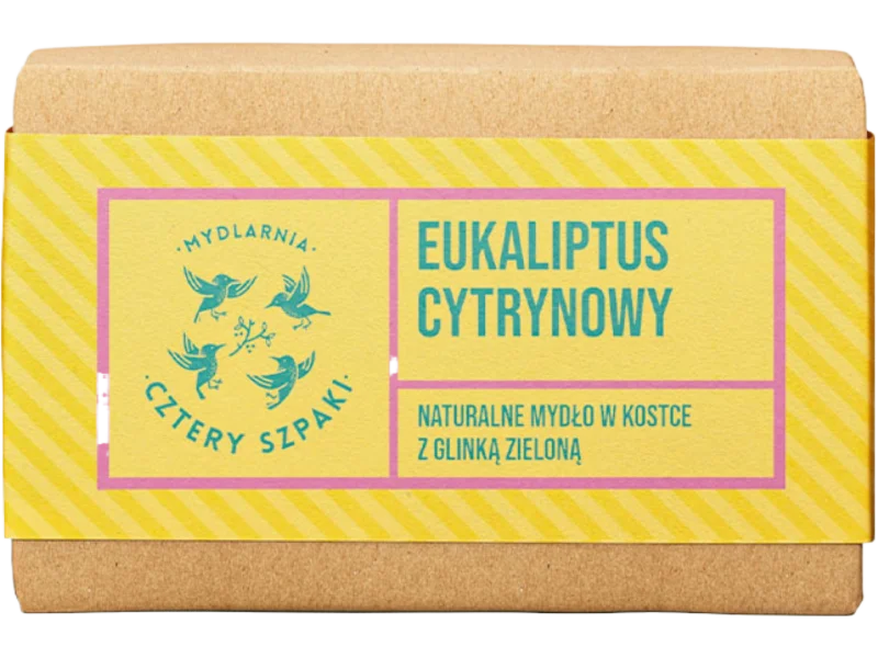 Mydlarnia Cztery Szpaki eukaliptus cytrynowy z glinką zieloną, mydło, 110 g