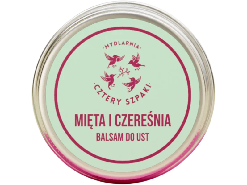 Mydlarnia Cztery Szpaki, mięta i czereśnia balsam do ust, 15 ml
