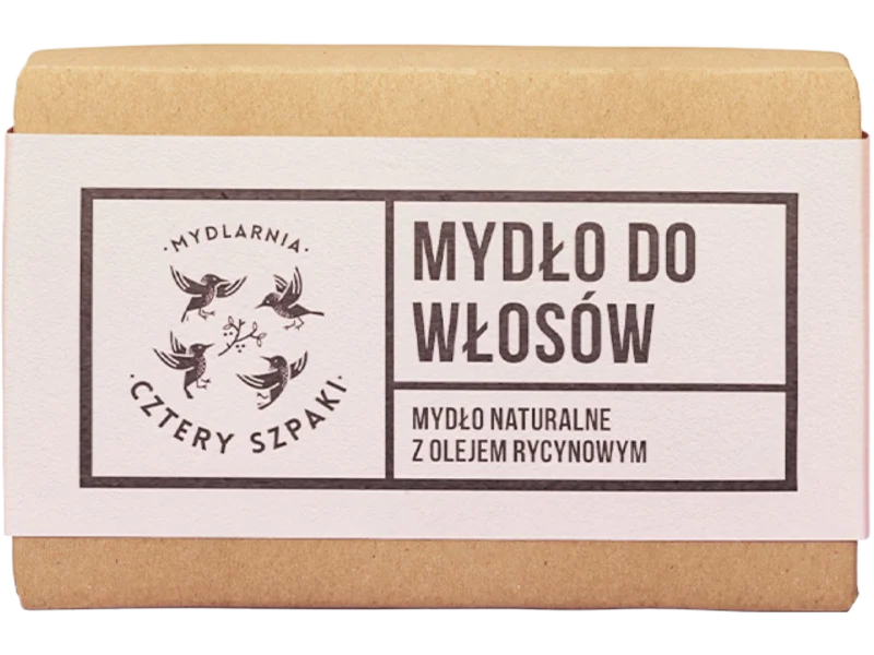 Mydlarnia Cztery Szpaki, mydło do włosów z olejem rycynowym, 110 g