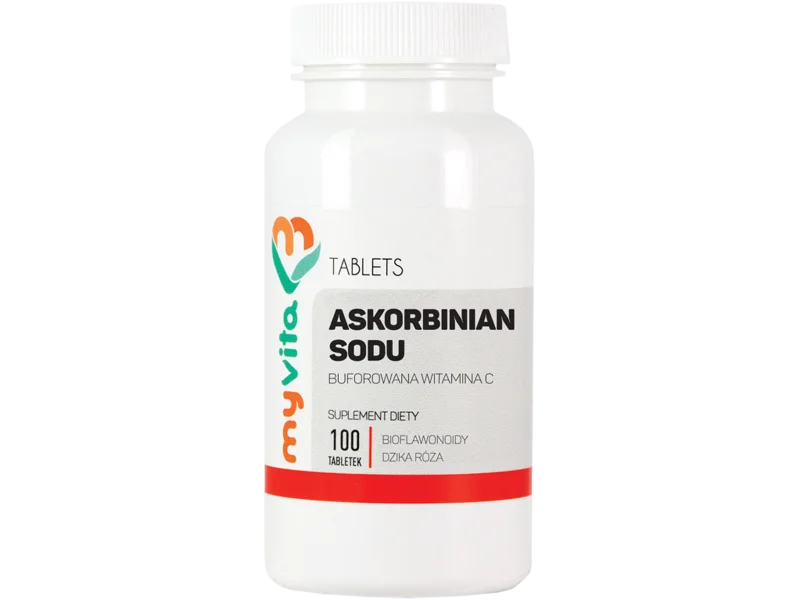MyVita Askorbinian sodu, buforowana witamina C, tabletki, 100 tabl.