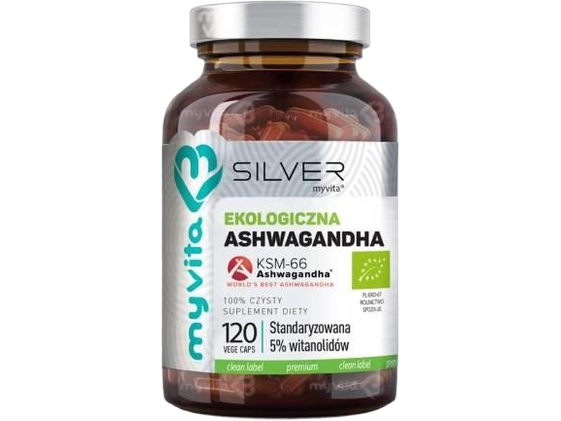 MyVita Silver Ashwagandha BIO, kapsułki, 200 mg, 120 kaps.