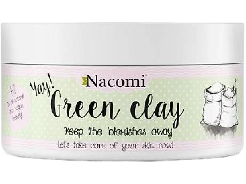 Nacomi Green Clay zielona glinka nawilżająca, maska, 65 g