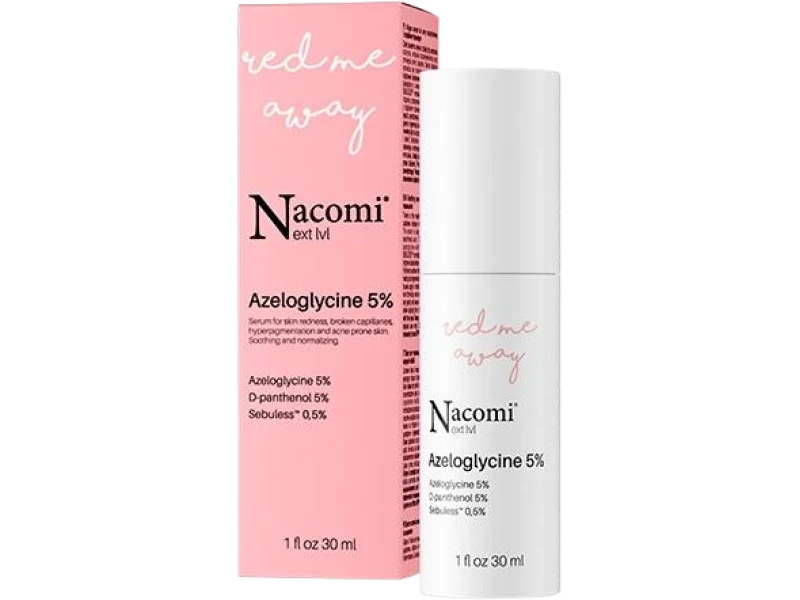 NACOMI Next Level Azeloglicyna 5% + Witamina B6 Serum kojące do cery naczynkowej z trądzikiem różowatym, 5%, 30 ml