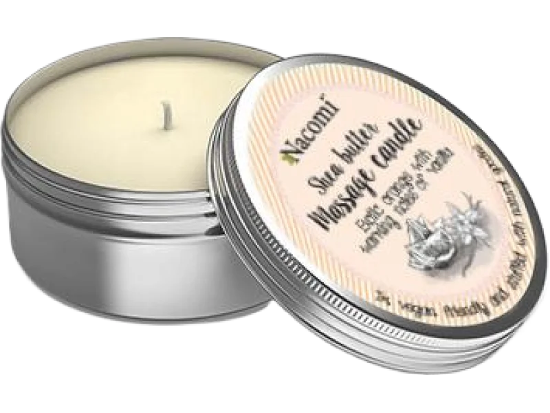 Nacomi świeca do masażu Exotic orange with warming notes of vanilla, balsam, 150 g