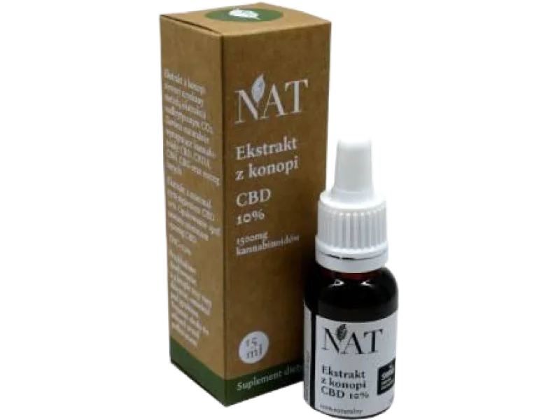NAT Ekstrakt z Konopi CBD 10%, olejek, 15 ml
