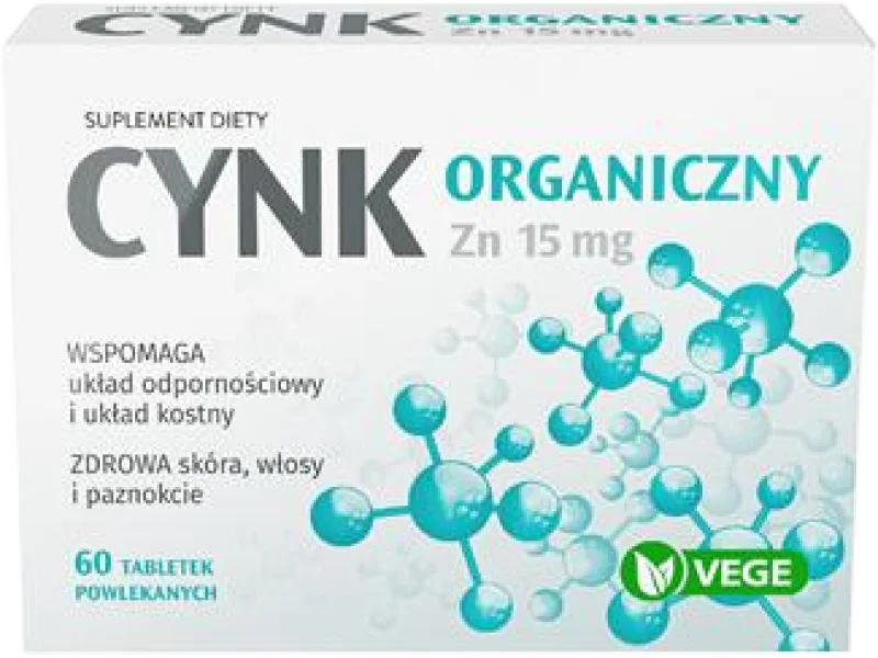 Nature Pharm cynk organiczny, tabletki, 15 mg, 60 tabl.