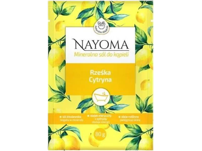 NAYOMA Mineralna sól do kąpieli Rześka cytryna, 80 g
