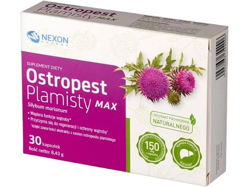 Nexon Ostropest plamisty Max, kapsułki, 105 mg, 60 kaps.