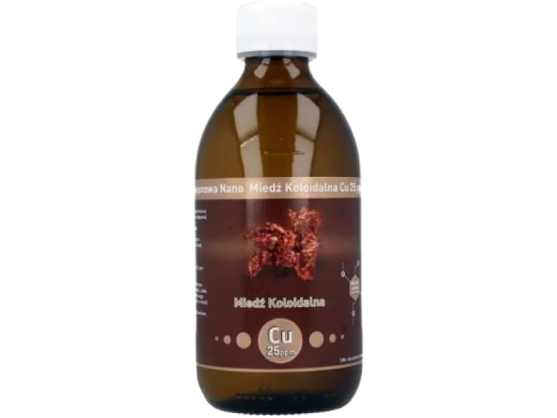 Niejonowa Nano Miedź Koloidalna 25ppm Vitacolloids, płyn, 25 ppm, 300 ml