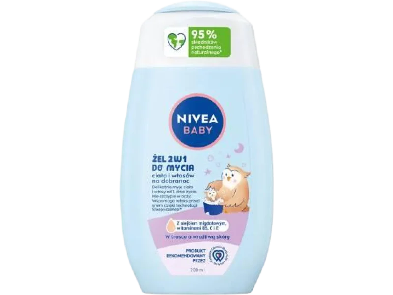 NIVEA Baby Żel do mycia ciała i włosów 2w1 Na dobranoc, żel, 200 ml