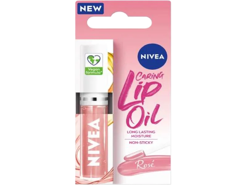 NIVEA Caring Lip Oil Rosé Pielęgnujący olejek do ust, 5.5 ml