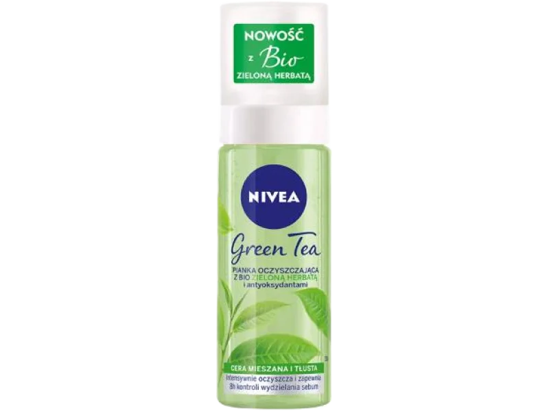 NIVEA Green Tea Pianka oczyszczająca do twarzy z bio zieloną herbatą, 150 ml