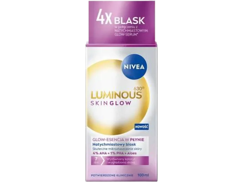 Nivea Luminous 630 Skin Glow-Esencja w płynie Peeling mikrozłuszczający, 100 ml