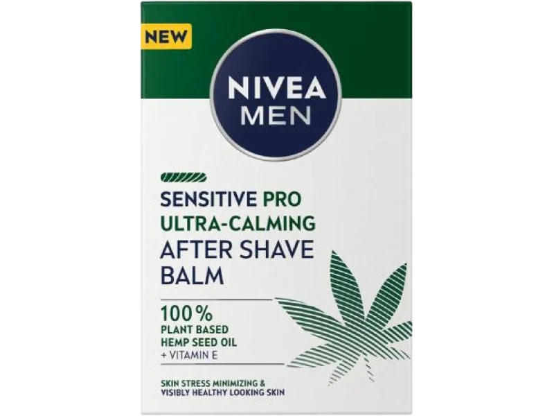 NIVEA Men Sensitive Pro Ultra-Calming łagodzący balsam po goleniu z olejem z nasion konopnych, 100 ml