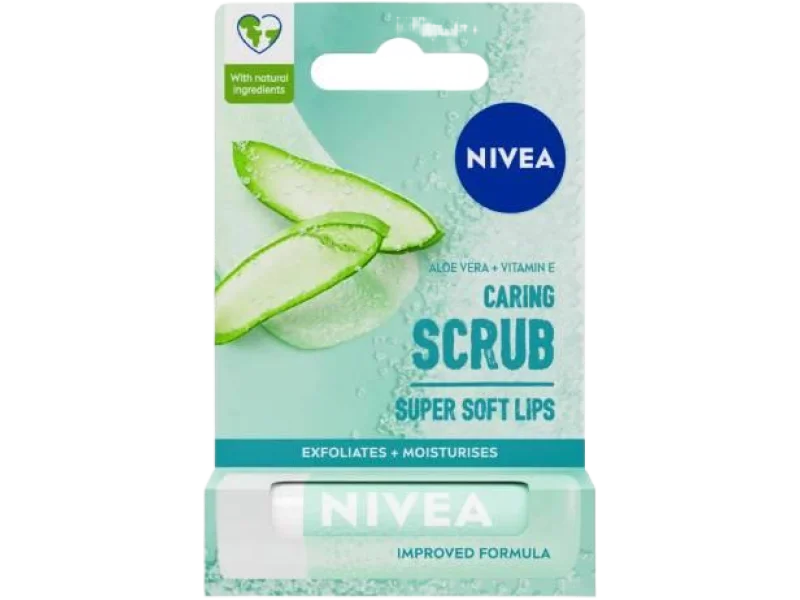 NIVEA Pielęgnujący peeling do ust Aloes, 4,8 g