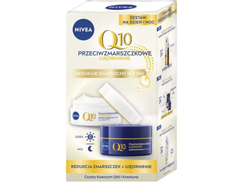 Nivea Q10 Przeciwzmarszczkowe ujędrnienie, krem, 2×50 ml