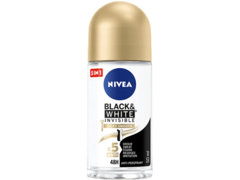 NIVEA Roll-on BLACK&WHITE Silky Smooth, 50 ml