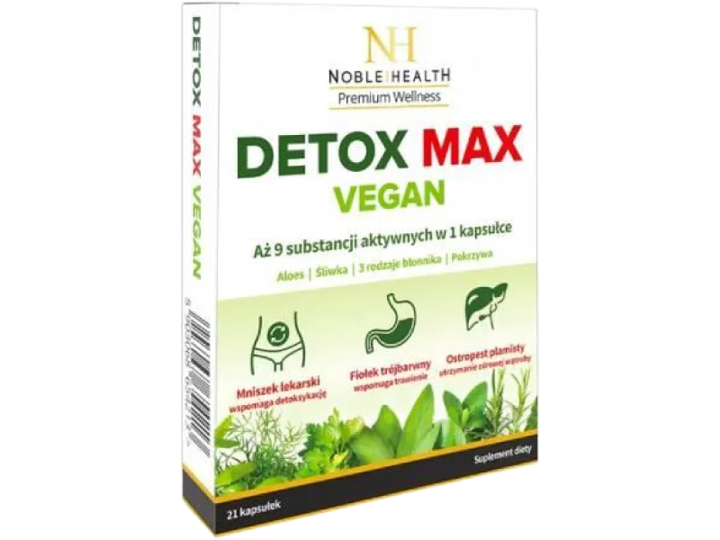 Noble Health Detox Max Vegan, kapsułki, 21 kaps.