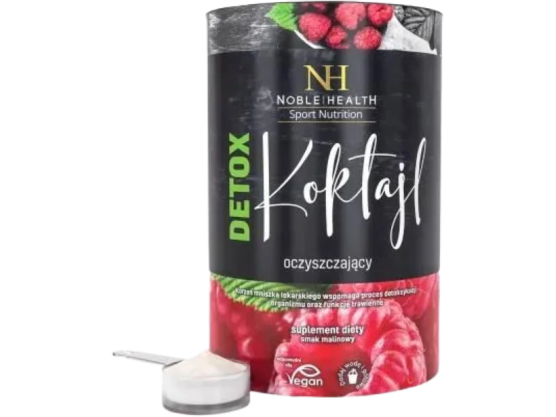 Noble Health Koktajl oczyszczający malinowy, proszek, 150 g