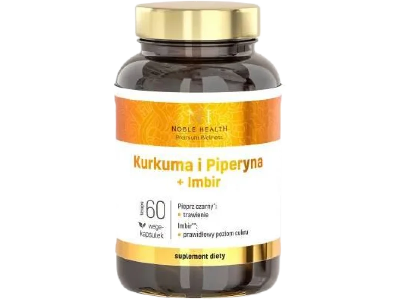 NOBLE HEALTH Kurkuma i Piperyna + Imbir, kapsułki, 60 kaps.