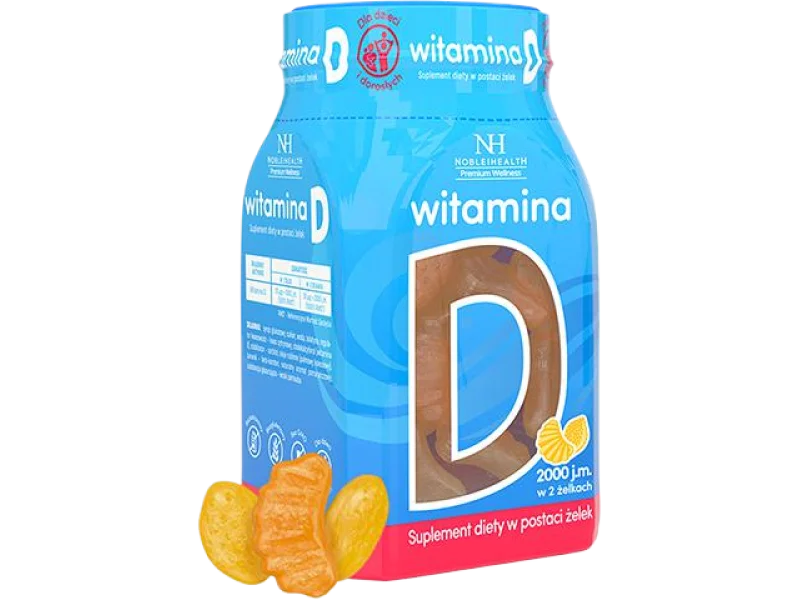 Noble Health witamina D, żelki, 180 g