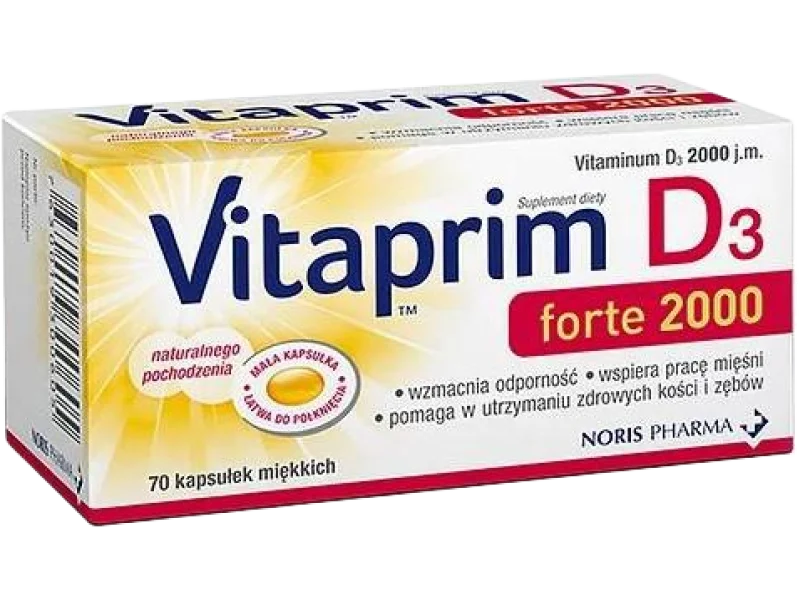 NORIS PHARMA Vitaprim D3 Forte 2000, kapsułki, 50 µg, 70 kaps.