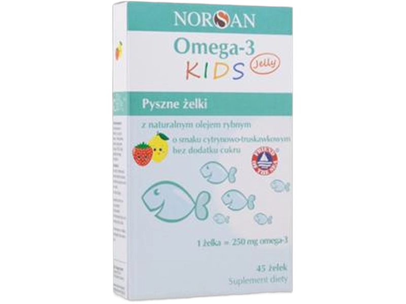 Norsan Omega-3 Kids, żelki, 45 tabl.