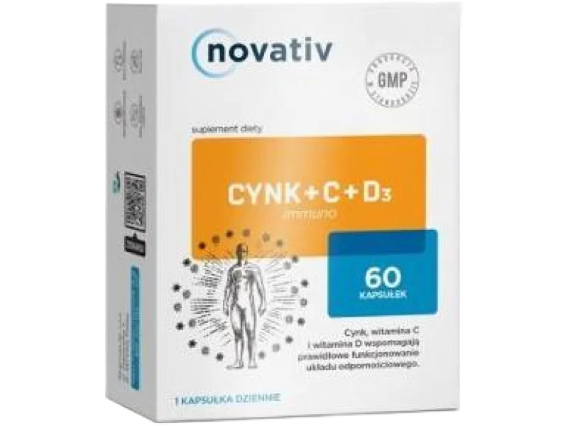 Novativ Cynk+C+D3 immuno, kapsułki, 60 szt.