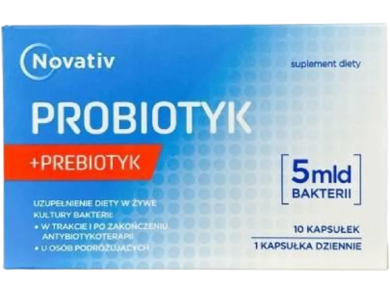 Novativ Probiotyk 5 mld bakterii, kapsułki, 5 x 10⁹ CFU, 10 kaps.
