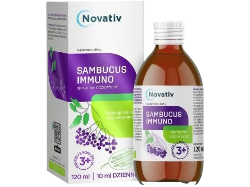 Novativ Sambucus immuno, syrop, 120 ml