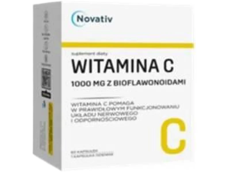 Novativ Witamina C z bioflawonoidami, kapsułki, 1000 mg, 60 kaps.