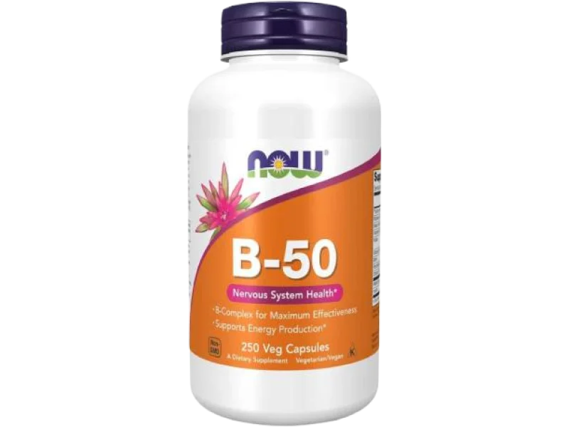 NOW B-50 Witaminy z grupy B, tabletki, 250 tabl.