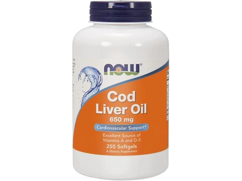 Now Foods Cod Liver Oil Tran, kapsułki, 250 kaps.