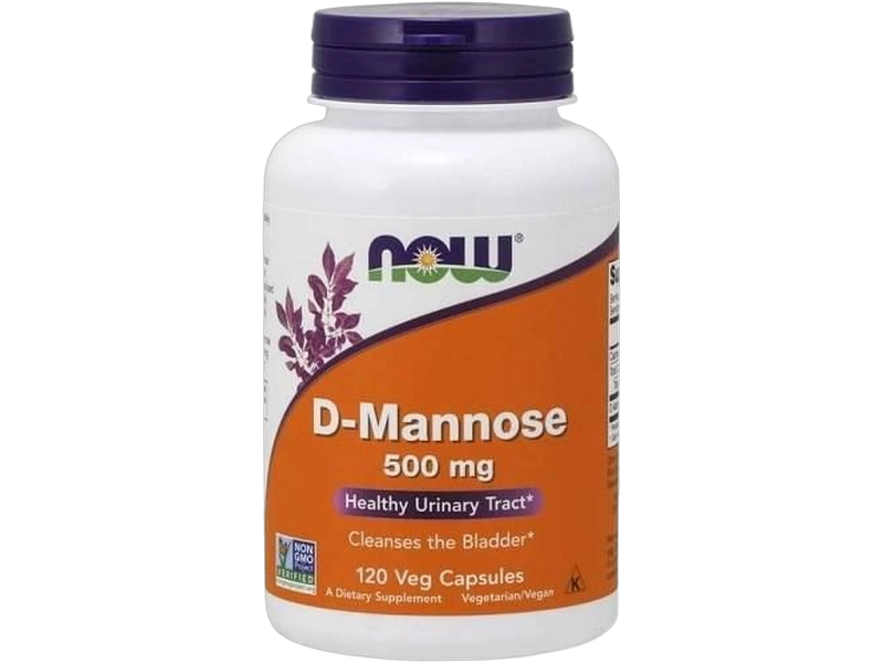 Now Foods D-mannose, kapsułki, 500 mg, 120 kaps.