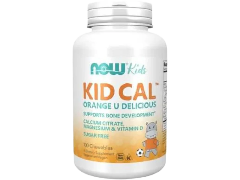 Now Foods Kid Cal wapń i magnez, tabletki do ssania, 100 tabl.