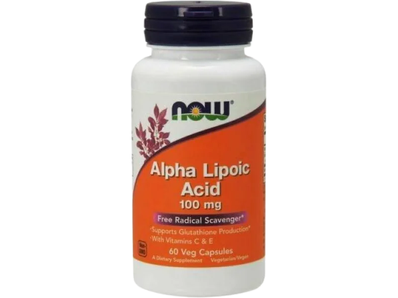 NOW FOODS Kwas Alfa-Liponowy, kapsułki, 100 mg, 60 kaps.