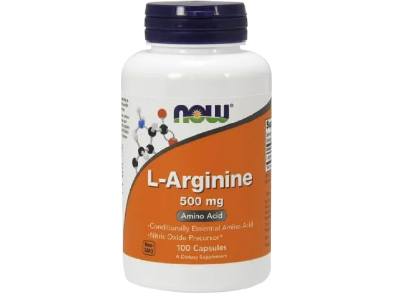 NOW FOODS L-ARGININE, kapsułki, 500 mg, 100 kaps.