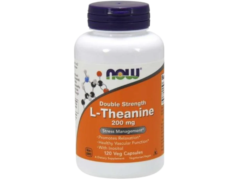 NOW FOODS L-Theanine, kapsułki, 200 mg, 120 kaps.