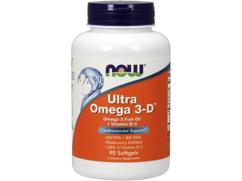 Now Foods Ultra Omega 3 with Vitamin D3, kapsułki miękkie, 90 kaps.