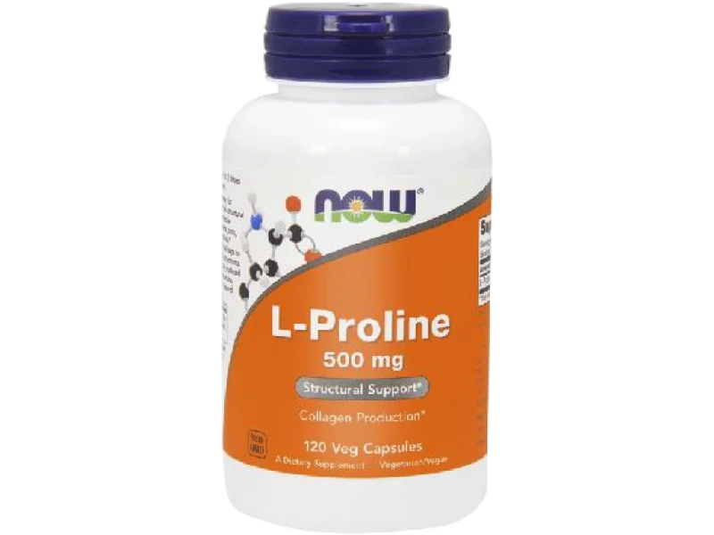 NOW L-Proline 500mg, kapsułki, 500 mg, 120 kaps.