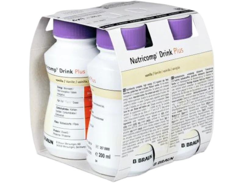 NUTRICOMP DRINK PLUS smak waniliowy, płyn, 4x200ml ml