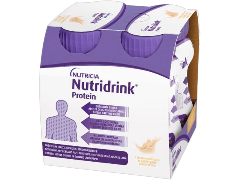 Nutridrink Protein, smak waniliowy, płyn, 4 x 125 ml