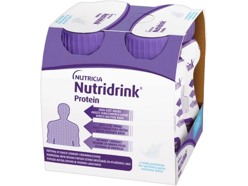 Nutridrink Protein preparat odżywczy, smak neutralny, płyn, 4 x 125 ml